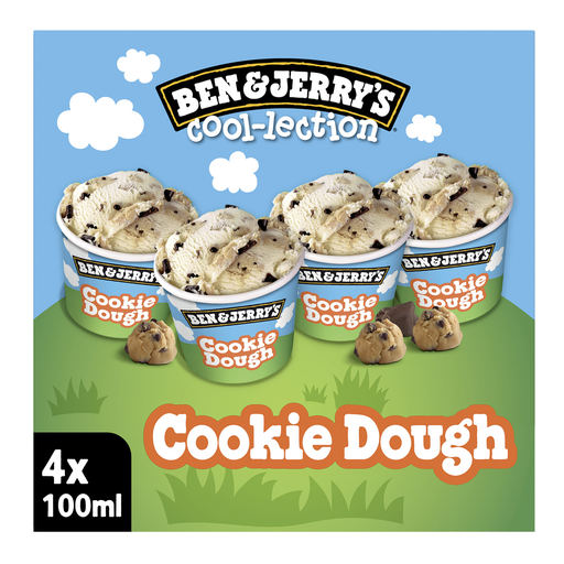 [8711327321724] BEN & JERRY'S The Cookie Dough Cool-lection 4 mini crèmes glacées 288 g