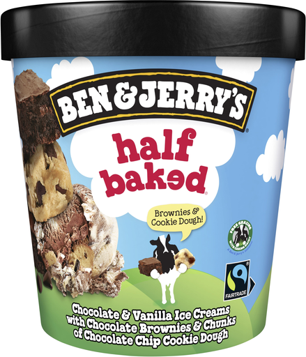 [8711327371002] BEN & JERRY'S Crème glacée vanille chocolat brownies cookies 406 g