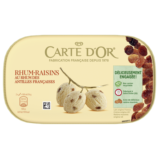 [8711327385818] CARTE D'OR Crème glacée rhum/raisins 506 g