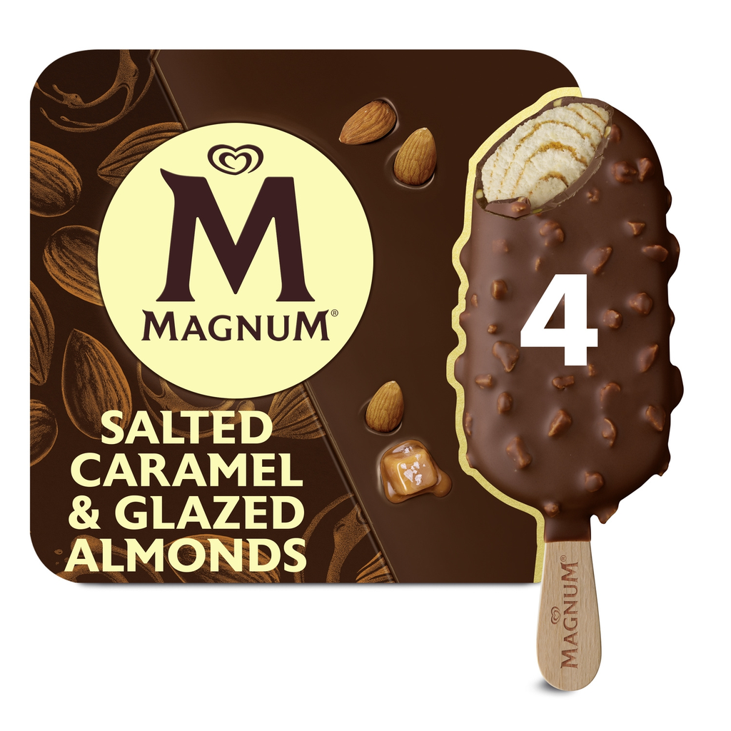 MAGNUM Salted Caramel Ice Cream Bar with Almond Pieces 296 g