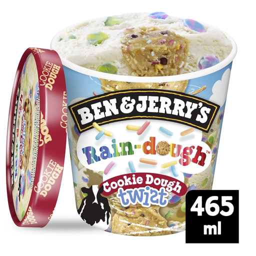 [8711327480049] BEN & JERRY'S Rain-dough Cookie Dough Twist Ice Cream 402 g