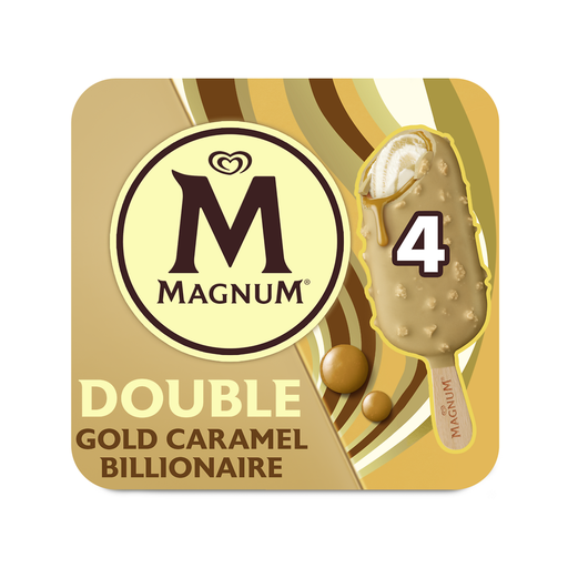 [8711327483729] MAGNUM Helados en palo Double Caramel Billionaire 4x85ml