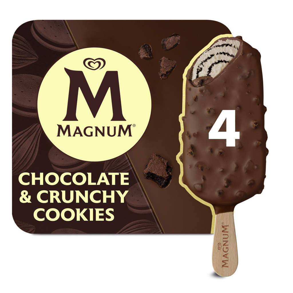MAGNUM Helado en barra chocolate cookies 292 g