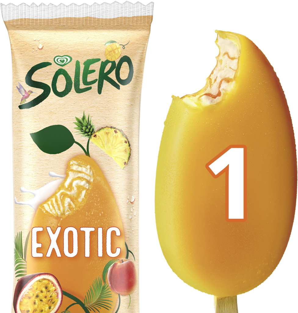SOLERO Glaces Bâtonnets Fruits Exotiques 79 g