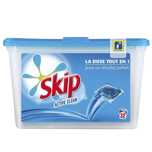 [8712561921640] SKIP Capsules Lessive Active Clean 32 Capsules