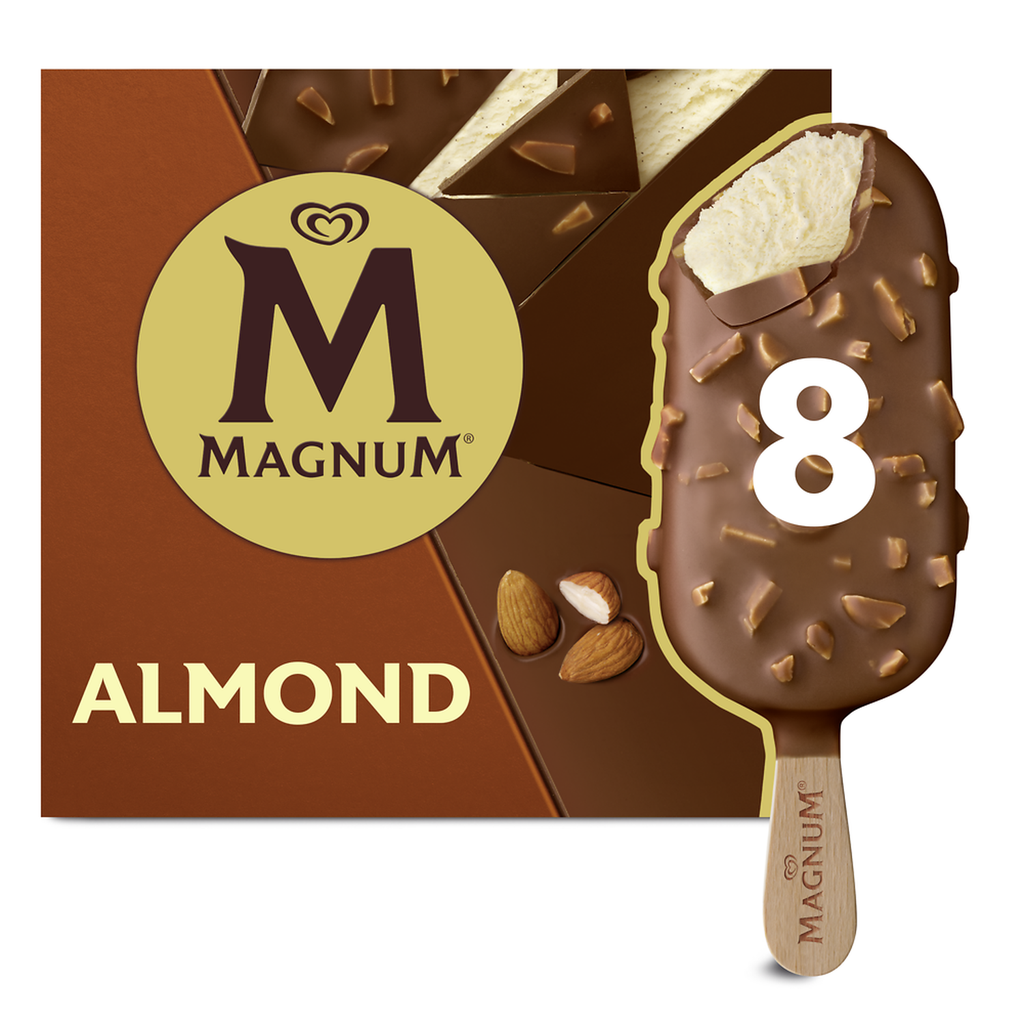 MAGNUM Bâtonnets glacés Amande x8 656 g