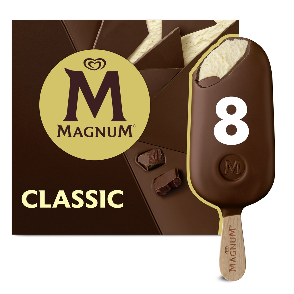 MAGNUM Glaces Bâtonnets Vanille Chocolat Classic 632 g