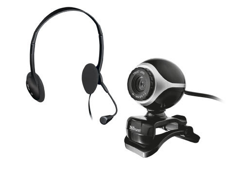 [8713439170283] TRUST Exis Chatpack Webcam 640 x 480 píxeles Negro, Plata