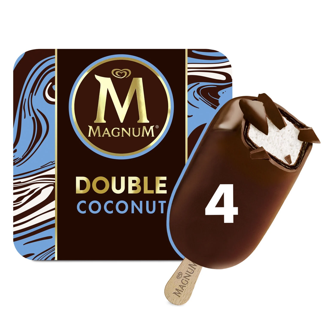 MAGNUM Gelado Double Coco 4 unidades 292g
