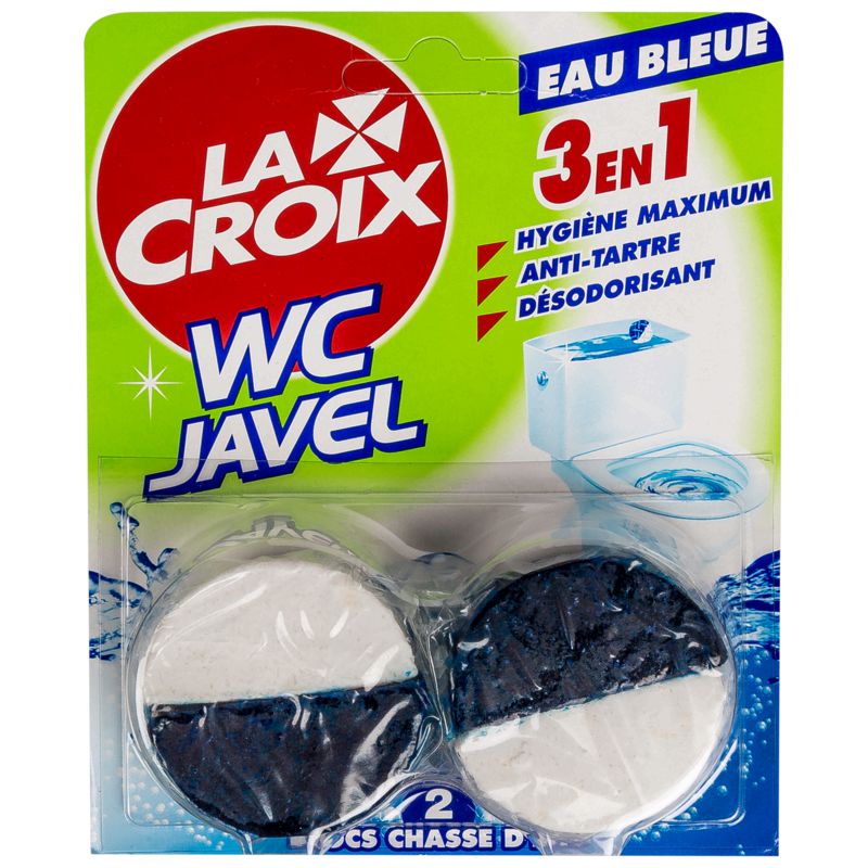 Lacroix Bloc Wc Javel 3 En 1 Eau Bleue 2 Blocs 48G