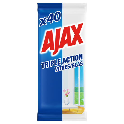 [8714789935386] AJAX Toallitas cristales triple acción 40 toallitas