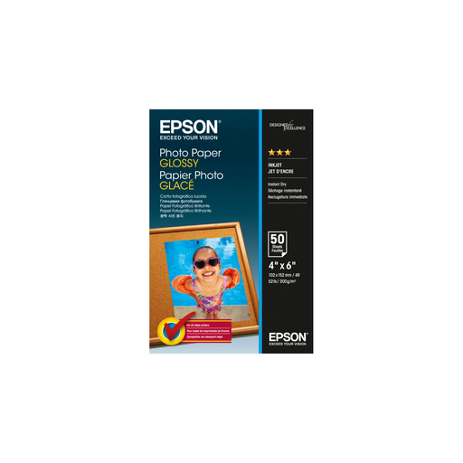 [8715946529493] EPSON Glossy Photo Paper 10x15cm 200g 50 Sheets
