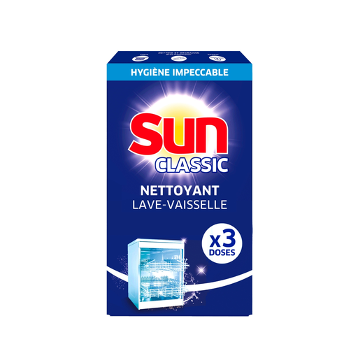 [8717163080092] SUN Classic dishwasher cleaner limescale and grease, 3-dose sachet