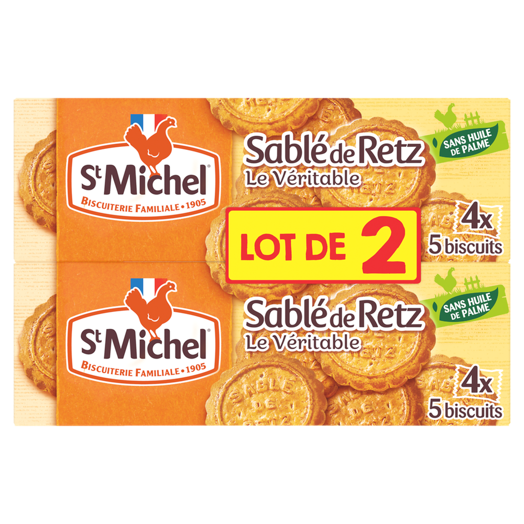 ST MICHEL Galletas Sablés de Retz 2 paquetes de 120 g