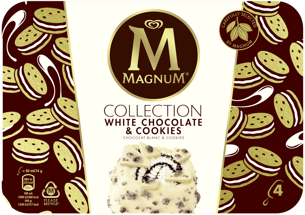 MAGNUM White Chocolate Cookies Ice Cream Sticks 296 g