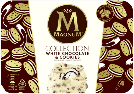 [8717163690475] MAGNUM Gelados em Pau Chocolate Branco Cookies 296 g