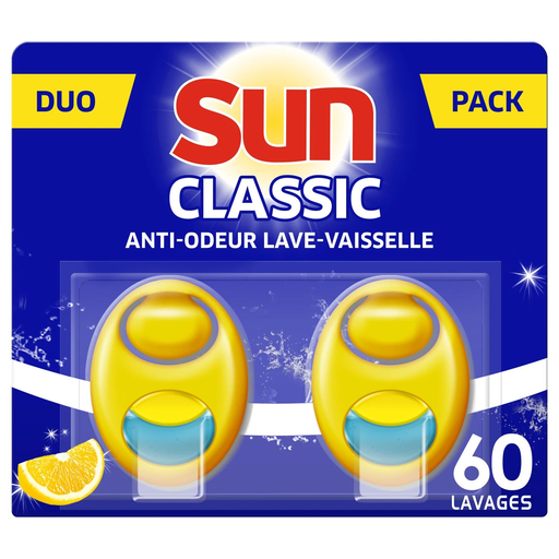 [8717163973486] SUN Désodorisant Lave-vaisselle Parfum Citron 2 désodorisants