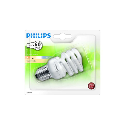 [8718291117520] PHILIPS Tornado Bulb 12W E27 827 12Y 1Bc/6