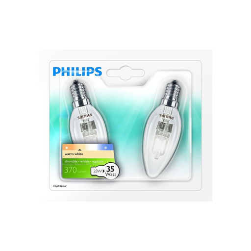 [8718291202882] PHILIPS Lâmpadas Eco30 Chama 28W (Pack de 2)