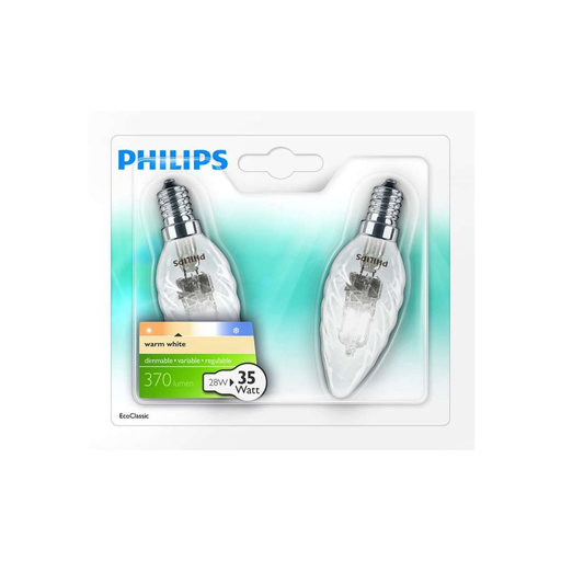 [8718291202967] PHILIPS Bombilla Eco30 Llama Tors 28W E14