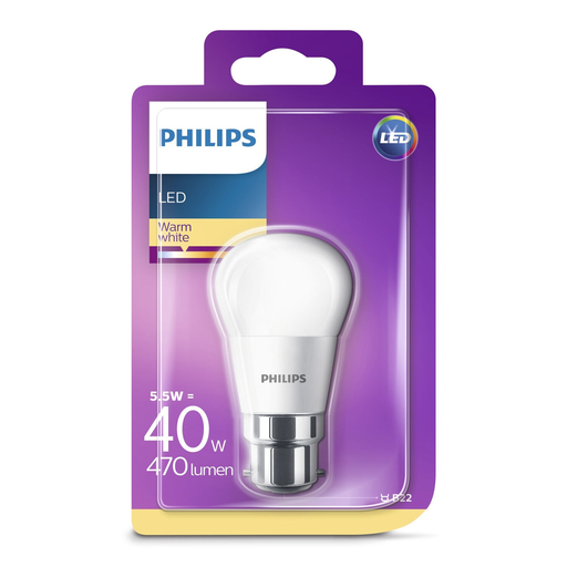 [8718696525739] PHILIPS LED classic bulb 40W P45 B22 WW
