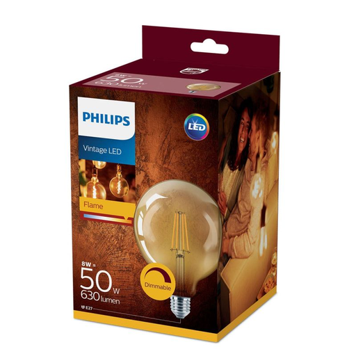 [8718696575437] PHILIPS Ampoule LED Globe Filament 50W E27