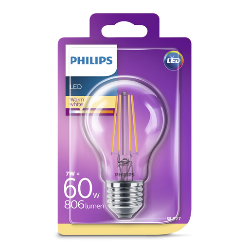 [8718696742419] PHILIPS LED Bulb E27 Standard Warm White 7W