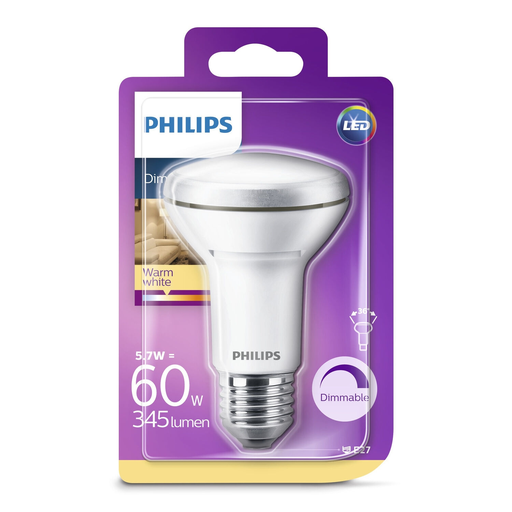 [8718696811597] PHILIPS Ampoule Led E27 Spot Blanc Chaud 5,7W