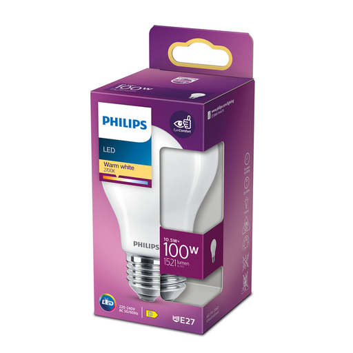 [8718699763275] PHILIPS LED Standard Bulb E27 100W Warm White Frosted Glass 1 unit