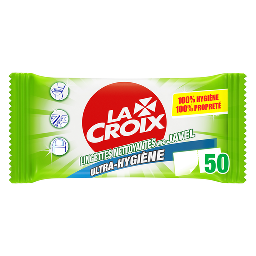 [8718951023970] LA CROIX Lingettes désinfectantes & nettoyantes avec javel Ultra-hygiène 50 lingettes