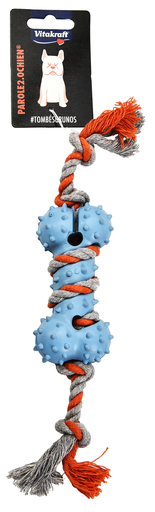 [3023610229286] VITAKRAFT Rubber bone with rope for dogs 133 g
