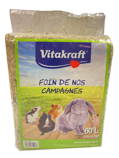 [3023615300287] VITAKRAFT Foin Naturel De Campagne Pour Rongeurs 60 L