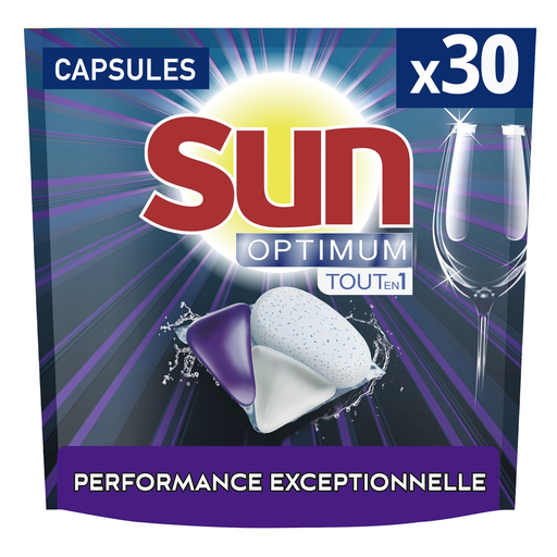[8720181035043] SUN Capsule Lave-Vaisselle Performance Optimum Tout En 1, le sachet de 30 capsules