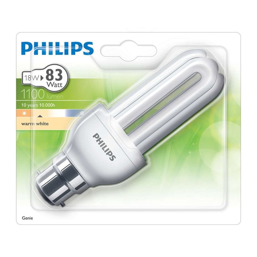 [8727900827965] PHILIPS Ampoule Eco80 Genie 18W B22 827 1Bc-6