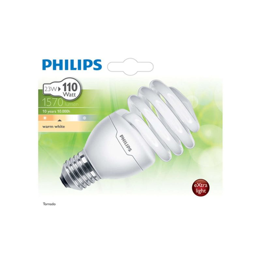 [8727900929706] PHILIPS Ampoule Tornado T2 23W E27 Ww 1Bc