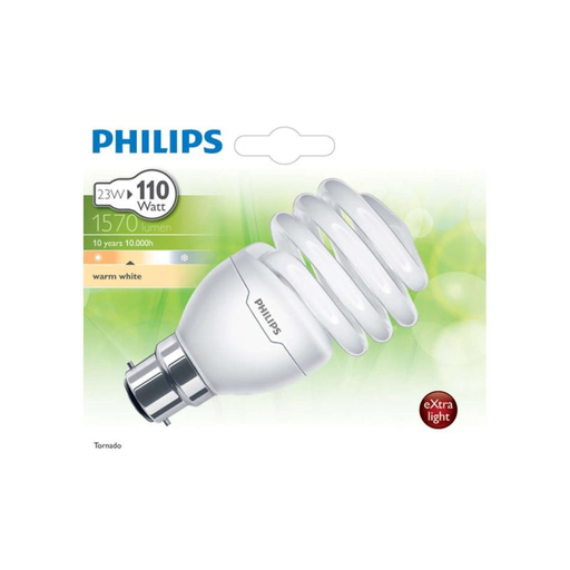 [8727900929720] PHILIPS Ampoule Tornado T2 23W B22 Ww 1Bc