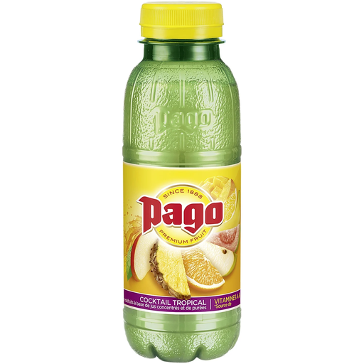 [9002515425416] PAGO Bebida de zumo multivitaminado cóctel tropical 0.33 L