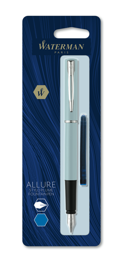 [3026981051296] WATERMAN Blister 1 Plume Allure Pastel Plus 1 Cartouche Longue Bleu