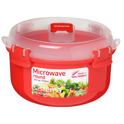 [9414202011138] SISTEMA Recipiente redondo micro-ondas com clips 915 ml