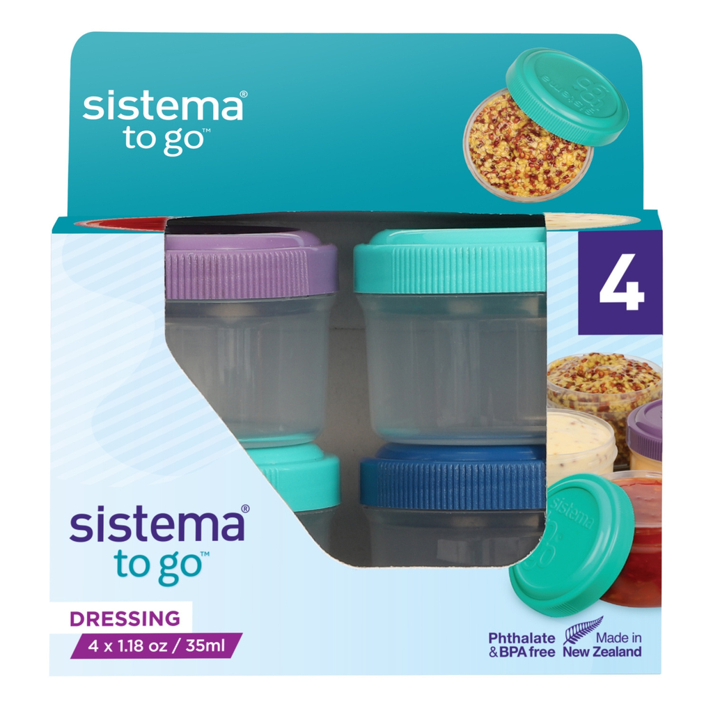 SISTEMA Recipientes para condimentos 35 ml pack de 4