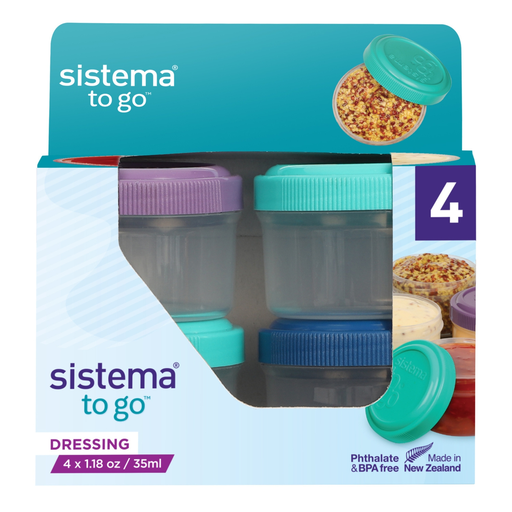 [9414202214706] SISTEMA Boites alimentaires à condiments 35 ml les 4 boites