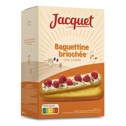 [3029330005834] JACQUET Brioche-flavored toasted baguette 300 g