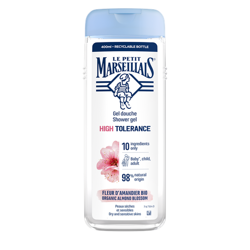 [3574661655055] LE PETIT MARSEILLAIS Softening high tolerance shower gel organic almond blossom 400 ml
