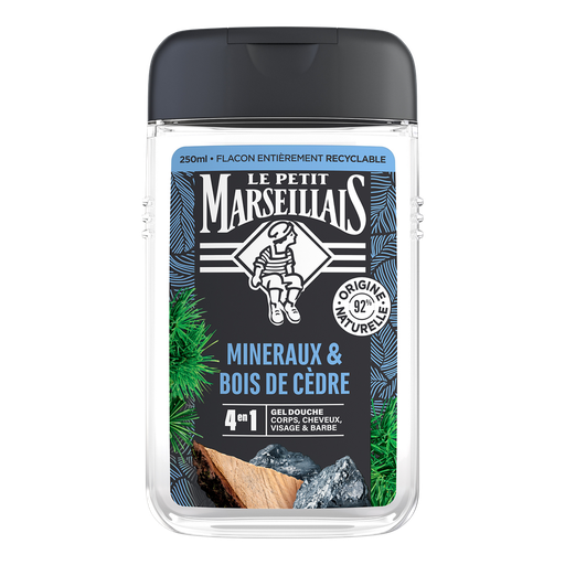 [3574661701318] LE PETIT MARSEILLAIS Men's 4-in-1 Shower Gel Minerals & Cedarwood 250 ml