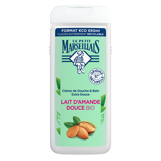 [3574661653594] LE PETIT MARSEILLAIS Cream shower gel organic sweet almond milk 650 ml