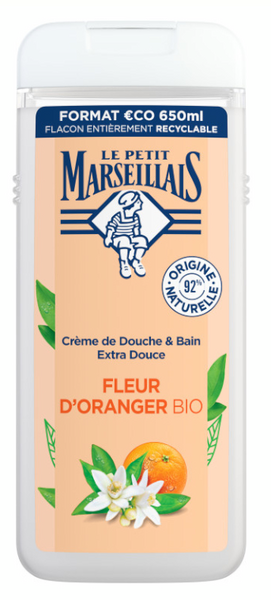 Le Petit Marseillais Crème de Douche & Bain Extra Douce Fleur d'Oranger Bio 650 ml