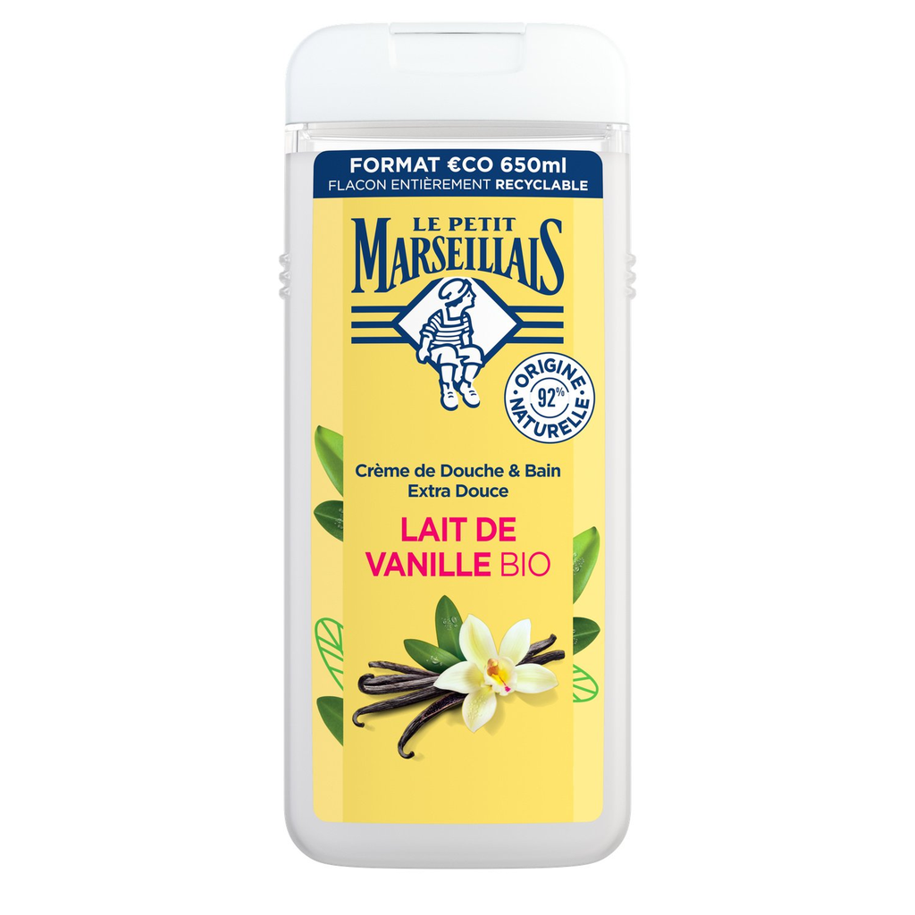 Le Petit Marseillais Crème De Douche & Bain Extra Douce Lait De Vanille Bio 650Ml