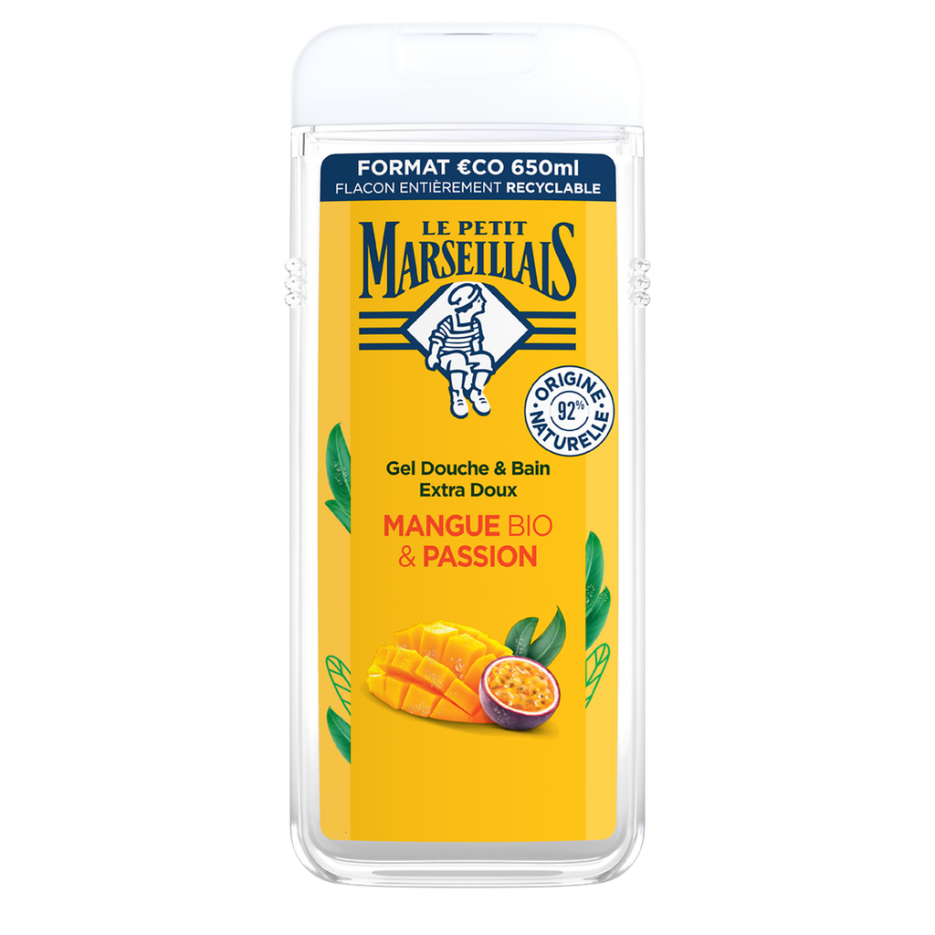 Le Petit Marseillais Gel Douche & Bain Extra Doux Mangue Bio & Passion 650Ml