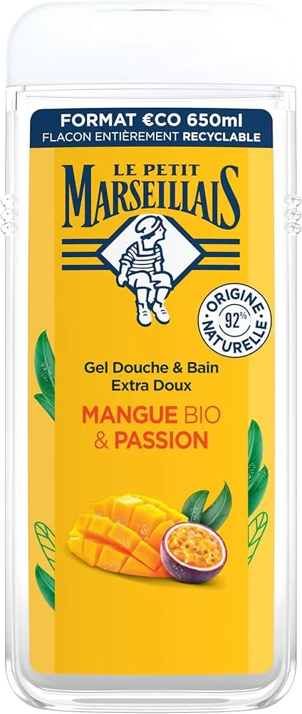 Le Petit Marseillais Gel Douche & Bain Extra Doux Mangue Bio & Passion 650Ml