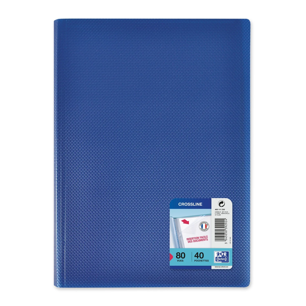 ELBA Oxford Crossline Display Book A4 40 pockets blue